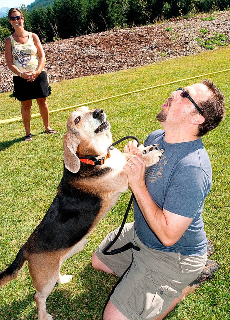 First place winners in the Loudest Speak Competition, part of the first annual Doggie Olympics.                                (Courtesy Photo by Kelly Swedick)