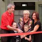 Evan Pappas/Staff Photo                                Heirloom Cookshop held its official ribbon cutting Sept. 5. From left, Snoqualmie Mayor Matt Larson, Ryanne Schumacher, Finely Schumacher, Kristen Schumacher, Snoqualmie Valley Chamber of Commerce Member Services Manager Monica Lynne.