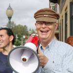 Dave Battey laughs at some of the old stories being shared about the city. (Evan Pappas/Staff Photo)