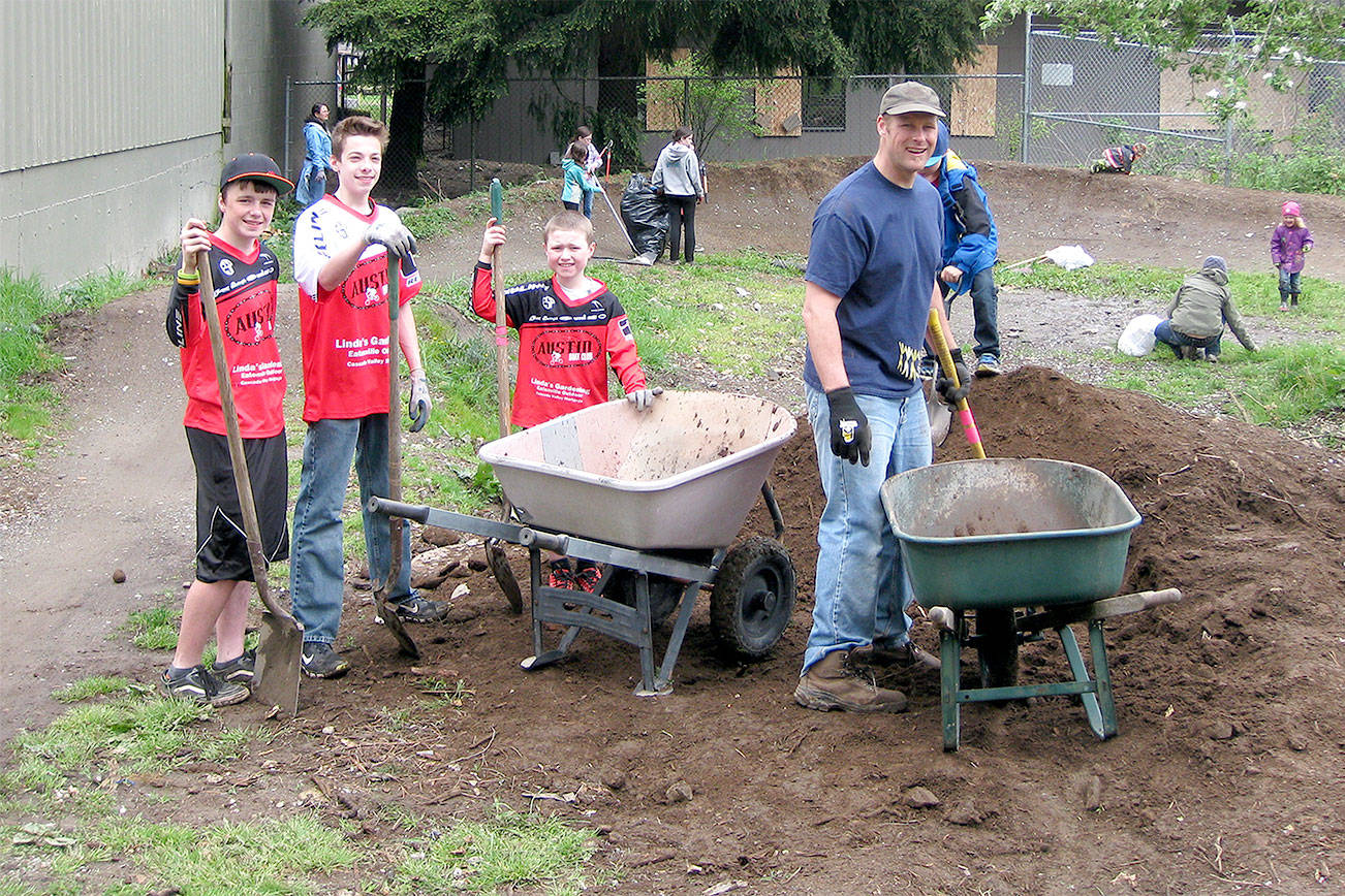 Austin BMX Club members did cleanup and reconstruction on some of the structures in the bike section of Torguson Park after the 2014 gas explosion that damaged park buildings. (Courtesy Photo)