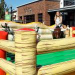A mechanical bull ride was a popular inflatable attraction at the Snoqualmie Valley Block Party. (Courtesy Photo)