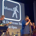 The Mark DuFresne Band at the 2016 Blues Walk in the North Bend Theater. (Carol Ladwig/Staff Photo)