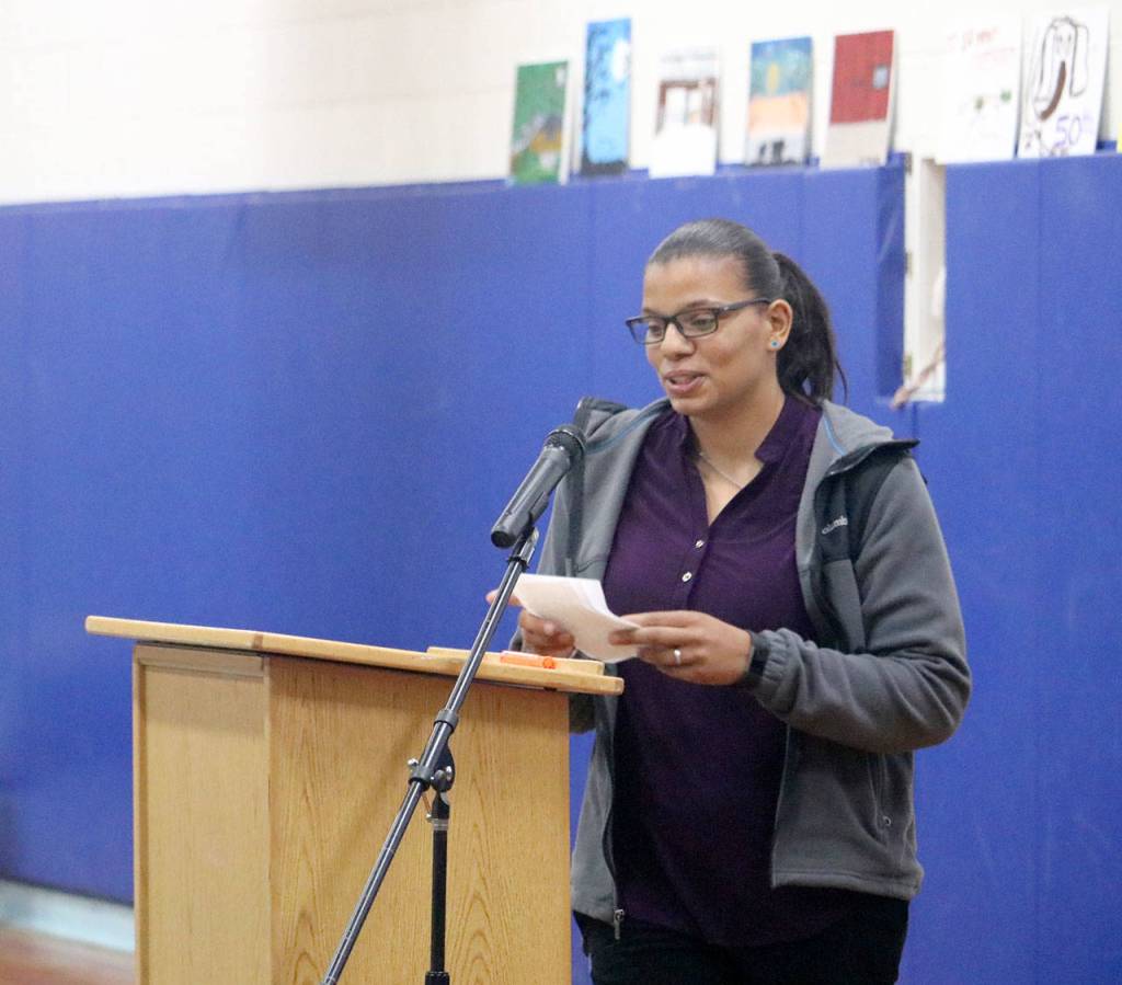 Alumnus Elena Latham talks about her experience living at Echo Glen. (Evan Pappas/Staff Photo)