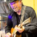 Nick Vigarino works his guitar at Pioneer Coffee. (Photo courtesy of Mary Miller)