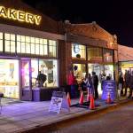 Night falls on the busy North Bend Way Saturday during the annual North Bend Blues Walk. (Photo courtesy of Mary Miller)