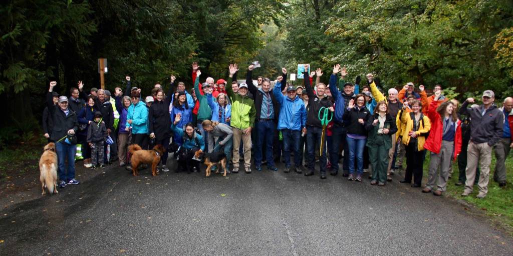 Volunteers and elected officials gathered Saturday, Sept. 30, to celebrate National Public Lands Day and the official opening of the Middle Fork Road, along with two trailheads. (Photo courtesy of Ray Lapine)