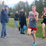 Joe Waskom maintained his lead throughout the race and came out on top with a time of 16:16. (Evan Pappas/Staff Photo)