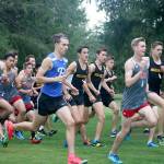 The top runners from Mount Si, Bothell and Inglemoor take the lead early on in the race. (Evan Pappas/Staff Photo)