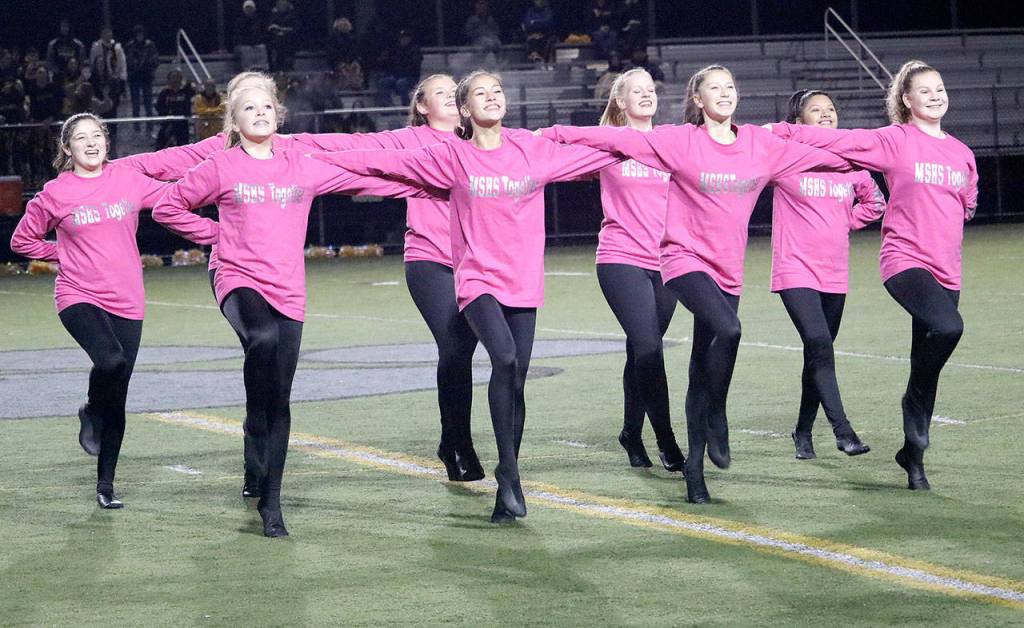 Members of the Mount Si High School Dance team performed at halftime of the Homecoming football game Friday. (Carol Ladwig/Staff Photo)