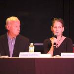 Bob Jeans and Cristie Coffing talk about the city&rsquo;s relationship with the Snoqualmie Tribe. (Evan Pappas/Staff Photo)