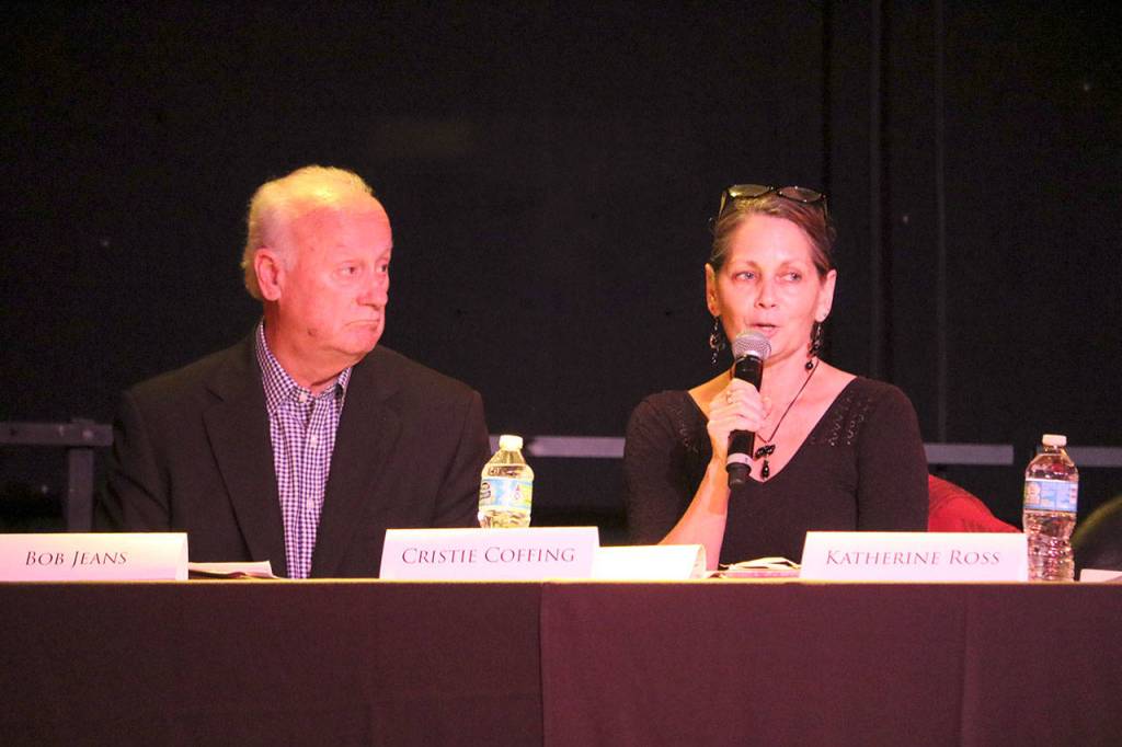 Bob Jeans and Cristie Coffing talk about the city&rsquo;s relationship with the Snoqualmie Tribe. (Evan Pappas/Staff Photo)