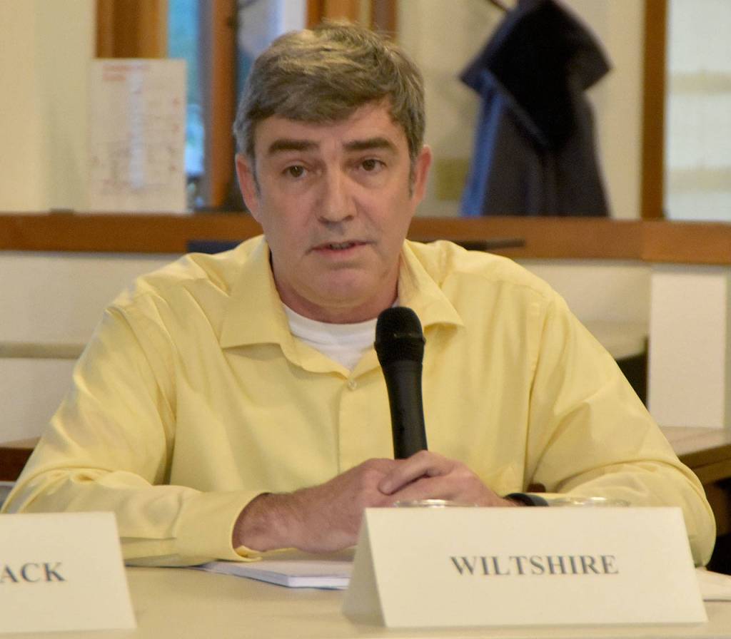 Rich Wiltshire, a challenger for Position 4 on the North Bend City Council, shares his thoughts on the future of North Bend. (Carol Ladwig/Staff Photo)