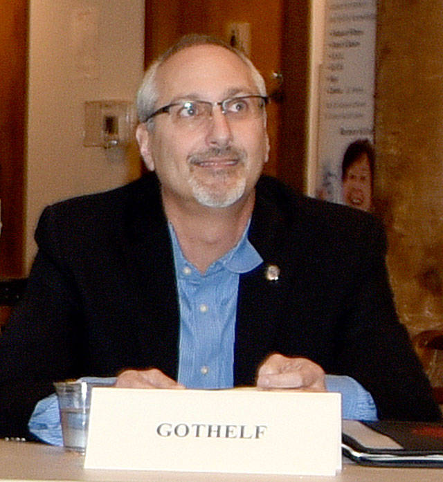 Alan Gothelf, Position 2 incumbent on the North Bend City Council, advocated for increased inter-valley collaboration during the Oct. 18 candidate forum. (Carol Ladwig/Staff Photo)