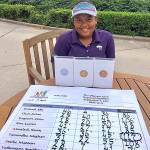 Kasey Maralack poses with her scorecard after qualifying for the national Drive Chip and Putt competition. (Courtesy Photo)