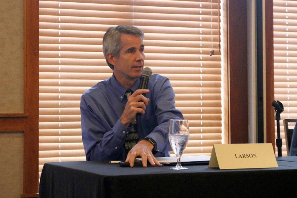 Matt Larson explains why the city needs expanded retail growth. (Evan Pappas/Staff Photo)