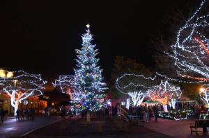 Snoqualmies Railway Community Park, across from the historic depot, was lit up for the holidays on Nov. 26, 2016. (File Photo)