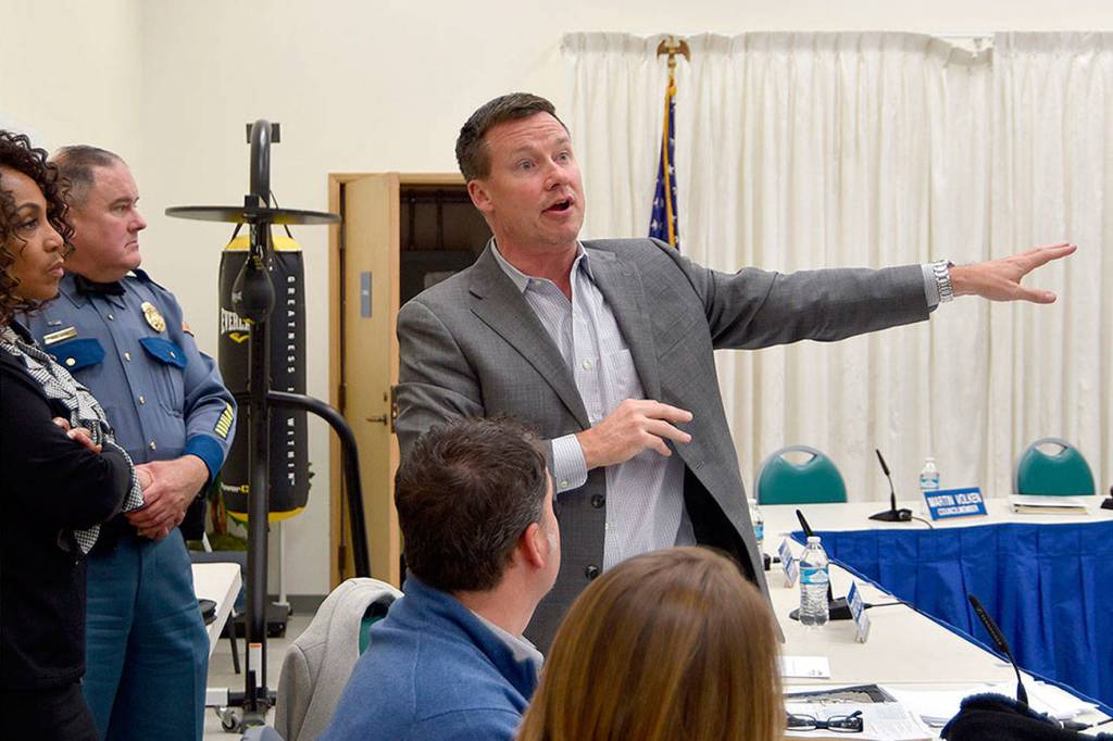 State Patrol IDs North Bend area as preferred site for new weigh station; city, residents object at Nov. 7 town hall meeting