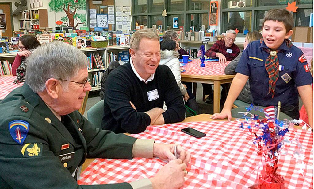 Students talked with their guests of honor at Snoqualmie Elementary School. (Courtesy Photo)