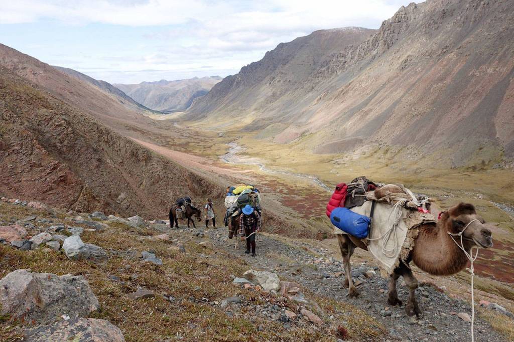 Lynnea Zuniga and Tamar Valkinier climb up a mountain pass. (Courtesy Photo)