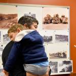 Carol Ladwig/Staff Photo                                Owen Anderson, age 3, was napping on his dad, Caseys shoulder, by the end of the event.