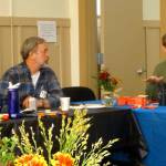 Participants in the coalitions November meetings, from left, Duvall Senior Planner Lara Thomas, North Bend Mayor Ken Hearing, discuss the challenges of the transportation system now in place. (Courtesy Photo)                                Participants in the coalitions November meetings, from left, Duvall Senior Planner Lara Thomas, North Bend Mayor Ken Hearing, discuss the challenges of the transportation system now in place. (Courtesy Photo)
