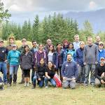 Some 60 community volunteers helping to remove invasive plants and plant native species at Snoqualmie Point Park and the Meadowbrook Slough at the citys first ever Green Snoqualmie Day, Oct. 7, take a break for a group photo. (Photo courtesy of Jim Avery)