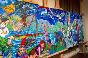 Finished Opstad mural invites students to engage and explore their world