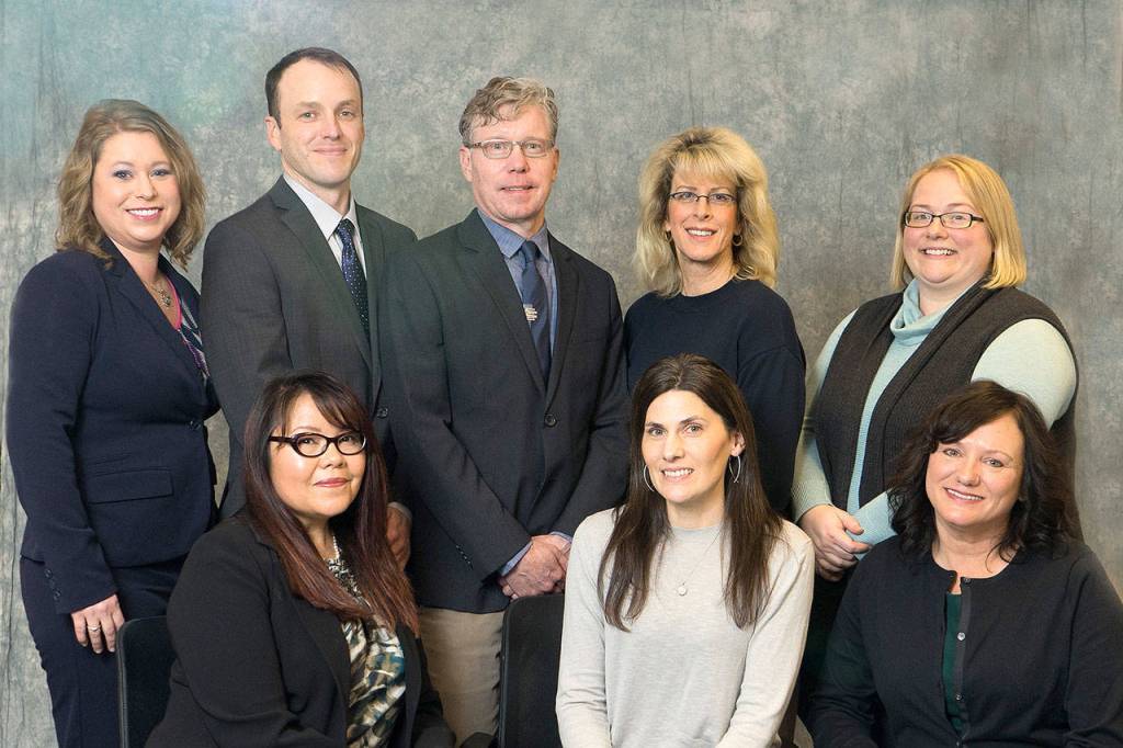 The 2018 Duvall City Council includes, from left: standing, Mayor Amy Ockerlander, Matthew Eyer, Jason Walker, Becky Nixon and Amy McHenry; sitting, Dianne Brudnicki, Jennifer Knaplund and Michelle Hogg. (Photo courtesy of Antonellis Photography)