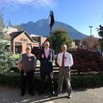 North Bend Premium Outlets management stands in the mall. From left: Operations Director Mike Matava, General Manager Ed Huebner, and Office Administrator Dave Prior. (Courtesy Photo)