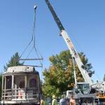 The all-electric interurban car is prepped and ready for lift-off. (Carol Ladwig/Staff Photo)