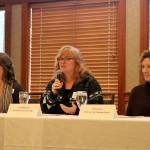 Jen Robichaud, human resources manager at Spacelabs Healthcare, speaks to the audience about the employee experience during the first Career Exploration Fridays. (Evan Pappas/Staff Photo)