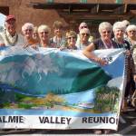 Half of the group of 44 current and former Snoqualmie Valley residents attending the annual snowbird reunion in Yuma, Ariz., pose for a photo. (Courtesy Photo)