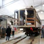 Event attendees check out the Interurban car 523 in the Train Shed Exhibit building. (Evan Pappas/Staff Photo)