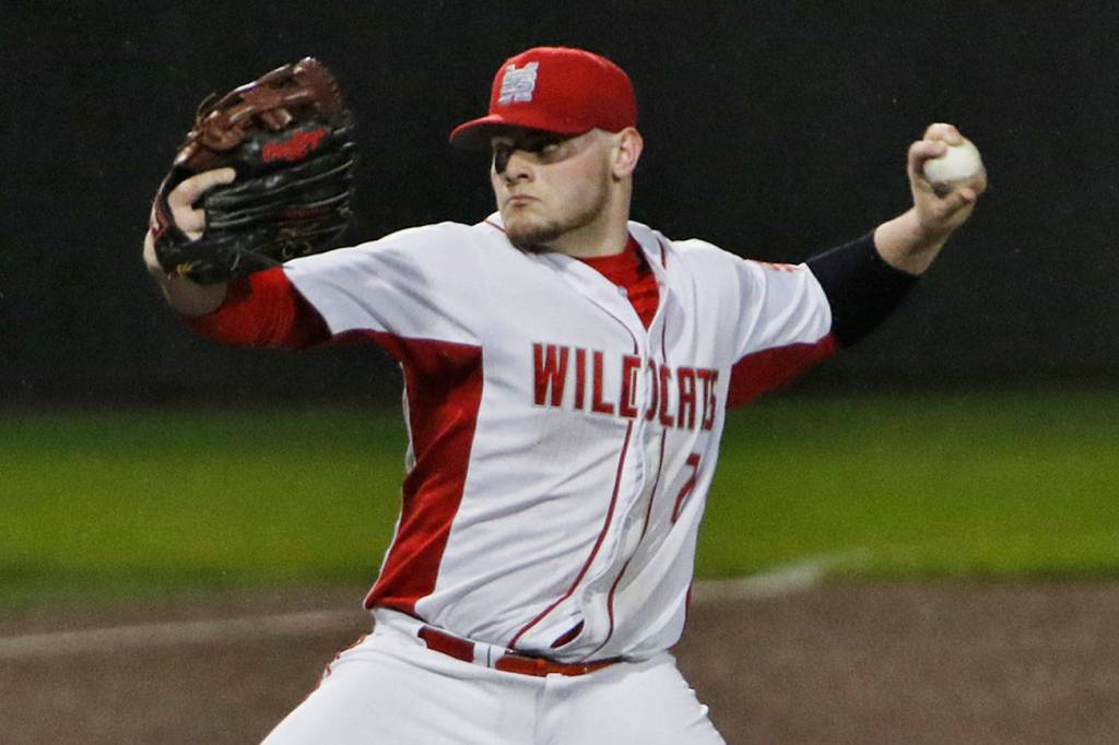 Photo courtesy of Jim Nicholson                                Mount Si starting pitcher Tank Brewster allowed just five hits and had nine strikeouts in 4 2/3 innings of work against the Issaquah Eagles on March 28. Brewster surrendered just two earned runs. Issaquah defeated Mount Si 3-1 in a battle between KingCo 4A squads.