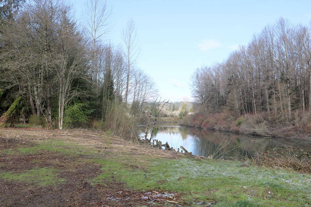 One of empty parcels in the Riverfront Reach right next to the Snoqualmie River. The city hopes to make riverbank improvements along the property they acquire. Evan Pappas/Staff Photo