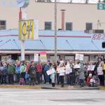 People lined the street in front of Twedes Cafe during the North Bend March for Our Lives. Courtesy photo
