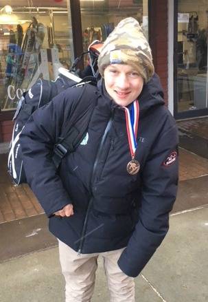 Nils Galloway in Park City, Utah, after finishing fourth in a slalom event. Photo courtesy of Art Galloway