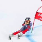 Nils Galloway rips up the slalom course at the Western Region event in Jackson Hole, Wyoming. Photo courtesy of the United States Ski and Snowboard Association
