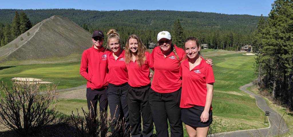Mount Sis girls golf team placed eighth at the recent 12th annual Suncadia Invitational at the Suncadia Resort & Spa in Cle Elum. The field consisted of 105 players from 23 schools across Washington. Mount Sis Kat Hodgson finished tied for sixth overall, shooting a 4-over 76. Also participating in the event from Mount Si were Tori Berger, Emma Fougere, Annie Burns and Dana Kenow. Photo courtesy of Steve Botulinski