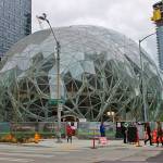The Amazon Spheres as seen in April 2017. Wikimedia: SounderBruce