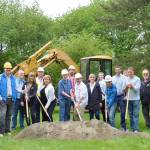 North Bend council members and staff gathered on Wednesday, May 15 for the official groundbreaking on the new city hall development project. Work will begin in Early June and the building is expected to be completed in one year. Photo courtesy of Mary Miller
