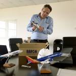 Brett Smith, CEO of Propeller Airports, at the companys Paine Field office in Everett. (Janice Podsada / The Herald)