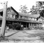 This photo of the historic hotel, originally named the Whid Isle Inn, was featured on a Ellis Post Card Co. post card circa 1945. (Captain Whidbey Inn Collection)