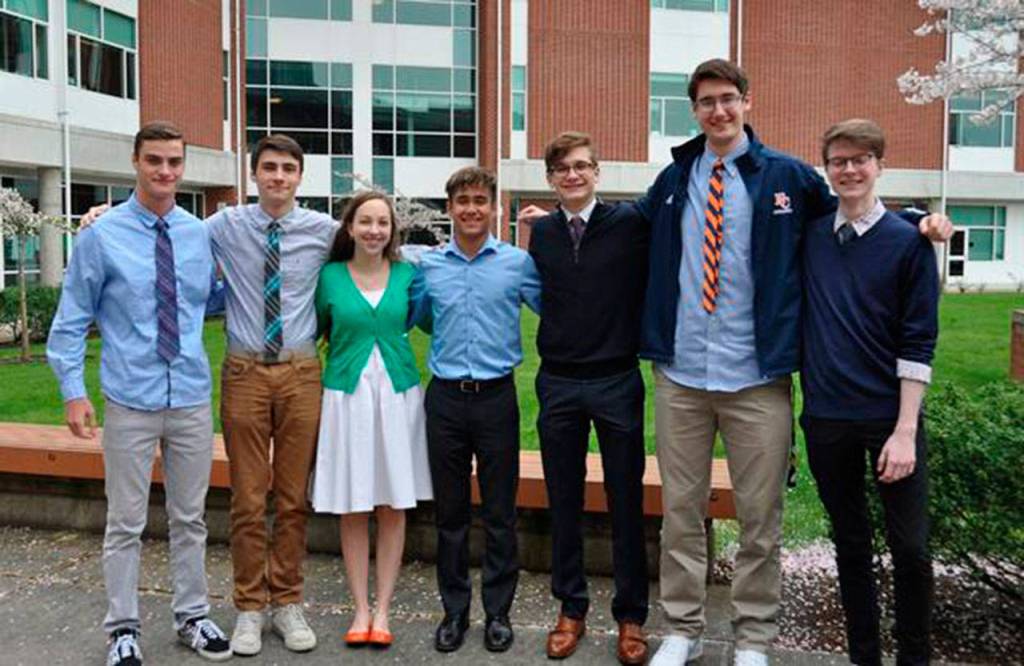 Left to Right – Trenton Hart, Tyler Hart, Sabrina Austin, Jarred Flowers, Blake Barrett, Thomas Binz and Henry Maxon