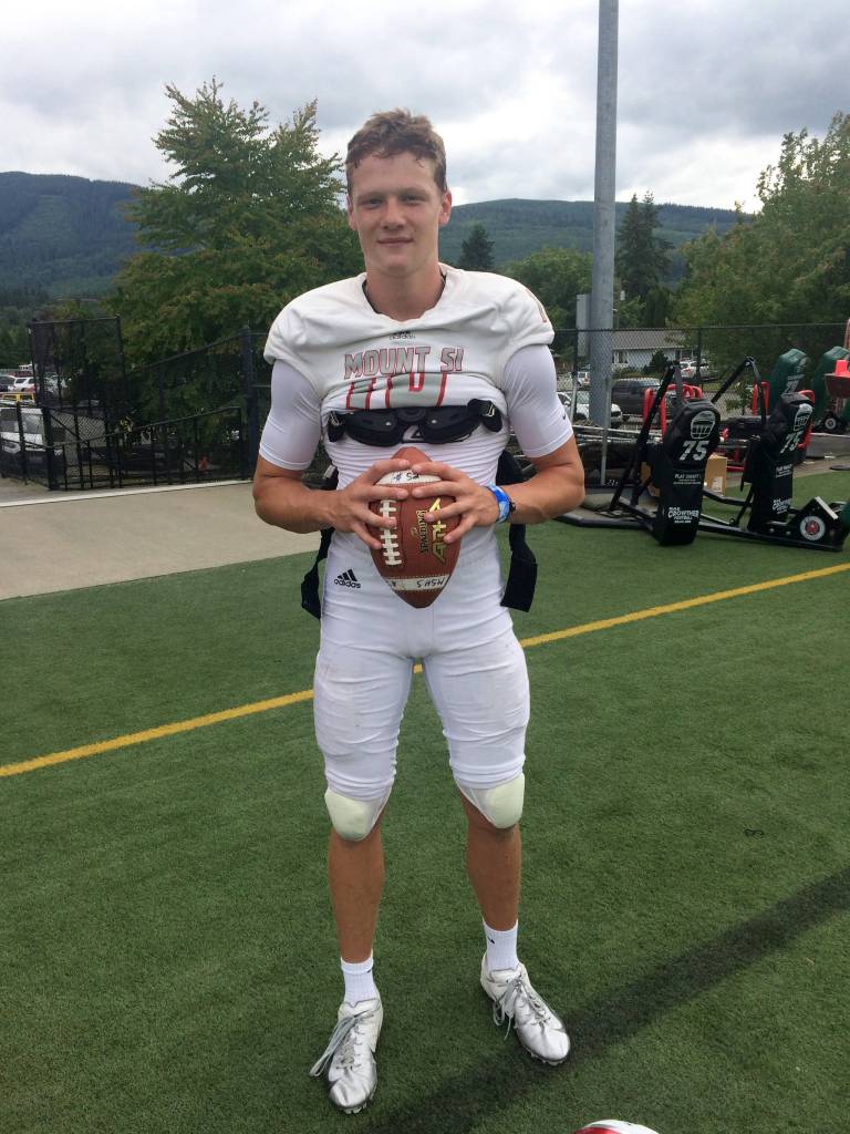 Mount Si Wildcat quarterback Cale Millen, who will be a senior on the gridiron this fall, will play college football at the University of Oregon. Shaun Scott/staff photo
