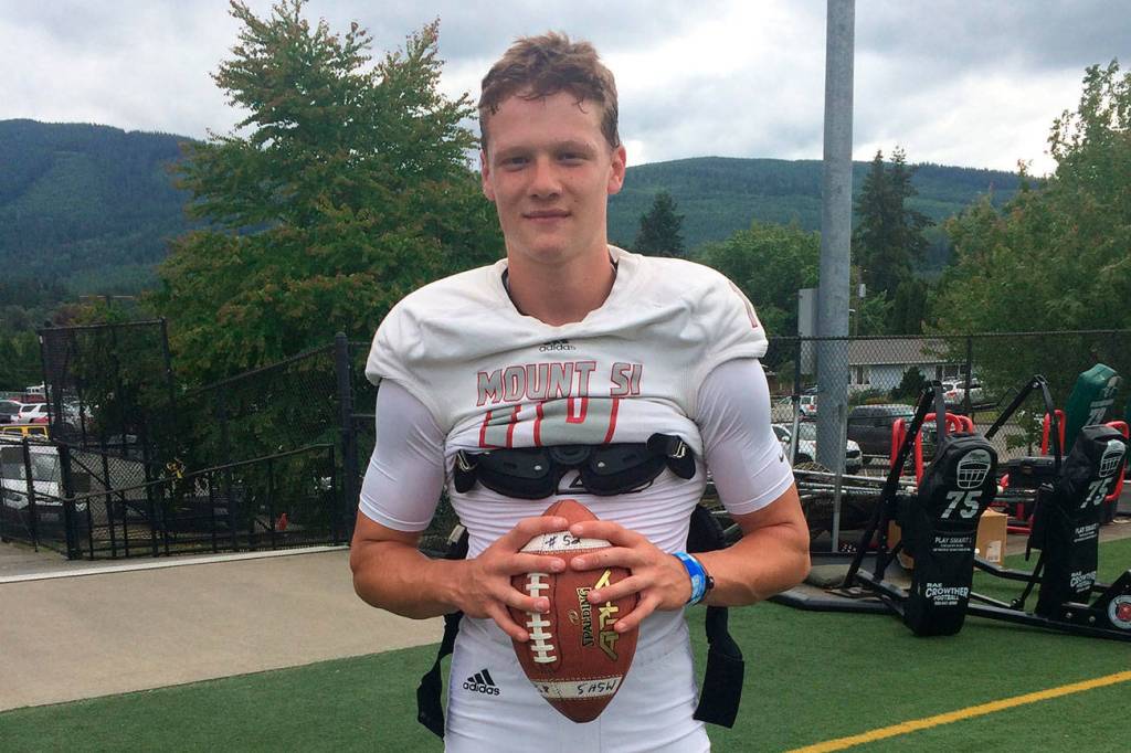 Mount Si Wildcat quarterback Cale Millen, who will be a senior on the gridiron this fall, will play college football at the University of Oregon. Shaun Scott/staff photo