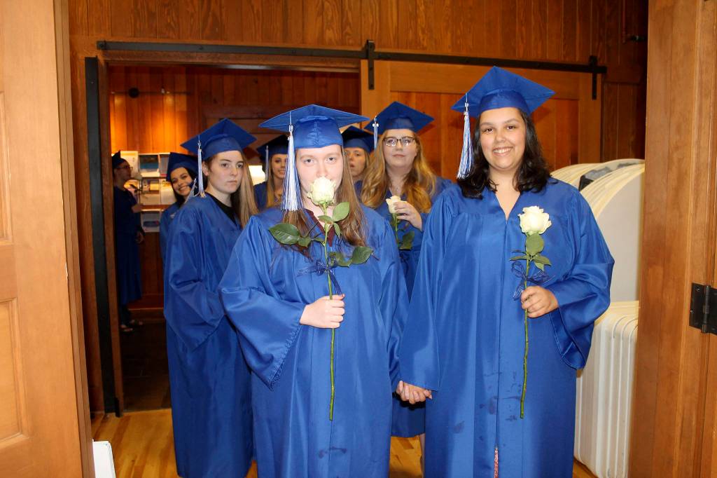 Two RIvers School students walk into the graduation ceremony on June 6. Photo courtesy of Two Rivers School