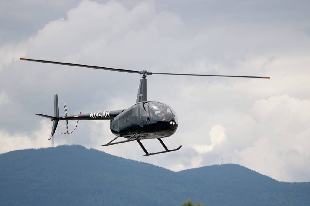 Atomic Helicopters provided rides to attendees of the event all day. Evan Pappas/Staff Photo