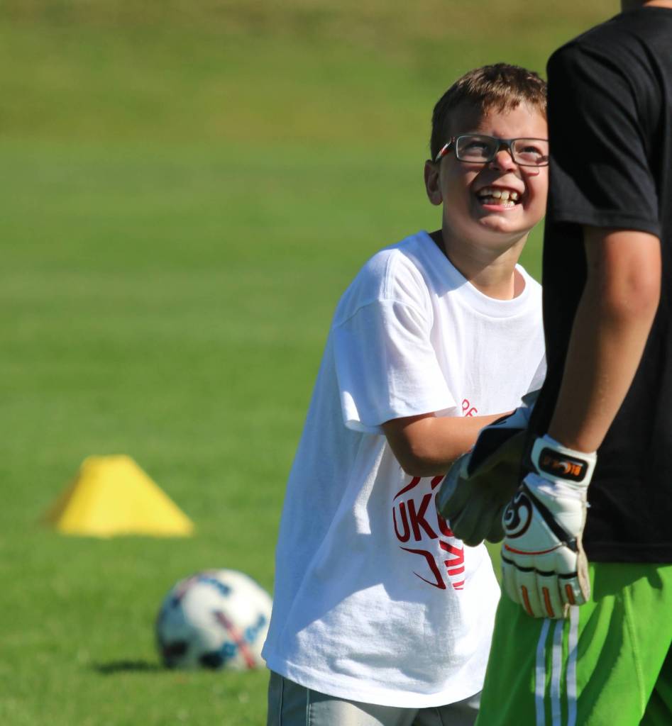 Goalkeeper Hudson Hurlburt has a blast at the UK Elite 2018 Training Program at the Snoqualmie Community Park fields on July 13. Andy Nystrom / staff photo