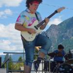Ryan, guitar, and Ethan Horn, drums, of LocoMotive perform on the main stage. Photo courtesy of Mary Miller.